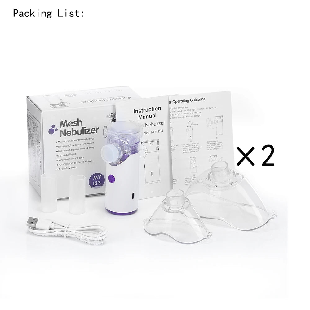 Portable Nebulizer-Steaming Rinse Nose Throat FDA Device Face Head Massager USB Rechargeable Adult & Kid