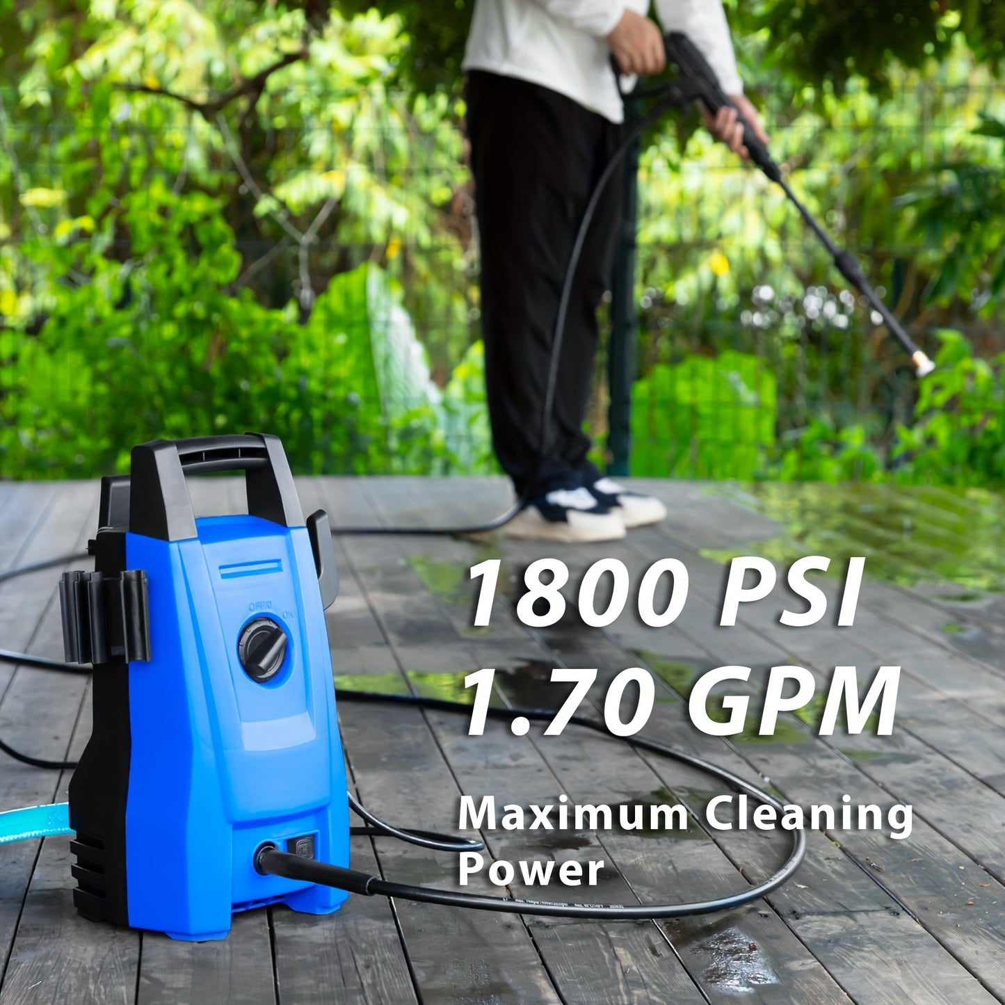 Electric Pressure Washer, 1800 PSI 1.7 GPM, Corded Electric Power Washer With 2 Spray Nozzles, Foam Cannon, 20 Ft Hose, 35 Ft Power Cord, Ultra Compact, Lightweight, For Cars, Homes, Fencing