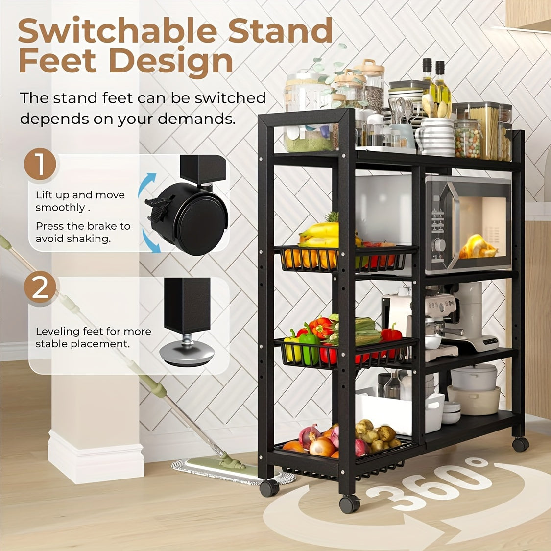 Large Capacity Multi-tier Shelving Unit - Multilayer Design, Super Load-bearing, Suitable For Kitchen, Bathroom, Study, Solving Storage Challenges Effortlessly