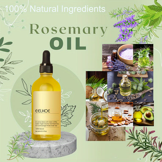 7packs 60ml Rosemary Essential Oil for Hair - Moisturizing & Smoothing Formula for Vibrant, Silky Strands