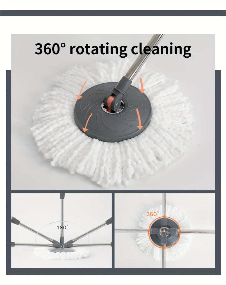 1 Set, Household Spin Mop And Bucket Set, Household Rotating Floor Mop, Hands-free Wash Mop, Dust Removal Mop, Dry And Wet Use, Perfect For Home, Kitchen, Bathroom Floor, Cleaning Supplies, Cleaning Tool