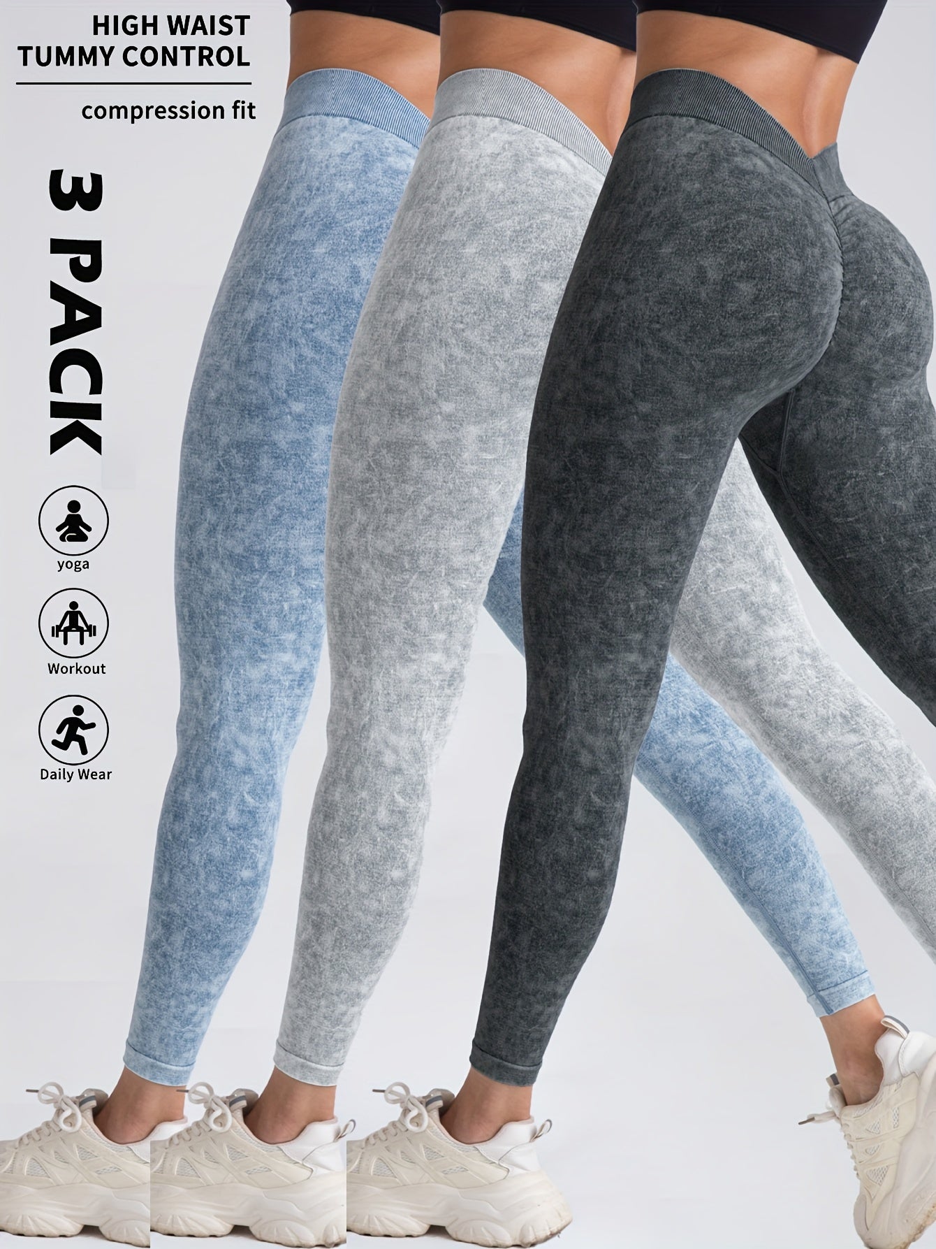 3 pack of women's sports yoga pants Rear V yoga pants outdoor casual sexy sweatpants for women