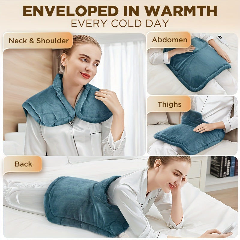 Graphene Heating Pad With 3 Times The Depth Of Warmth Shawl, Weighted Instant Heating Pad Suitable For Neck And Shoulders, Heating Wrapping With 6 Heating Options And 4 Automatic Shut-off Timers, As A Christmas Gift For Mothers Blanket Shawl